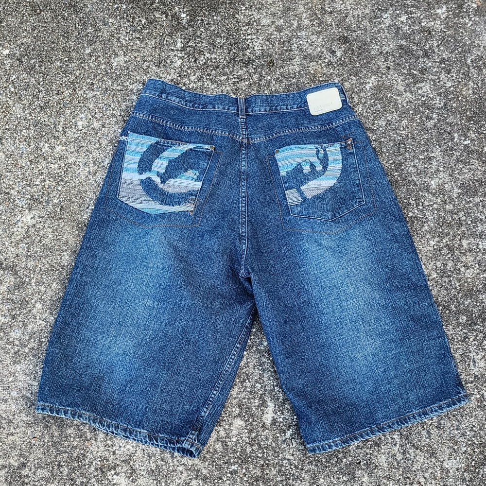 Ecko Unltd‎ Shorts Mens 40 Blue Denim  Jorts Baggy Skater Y2K Hip Hop Rap Rhino